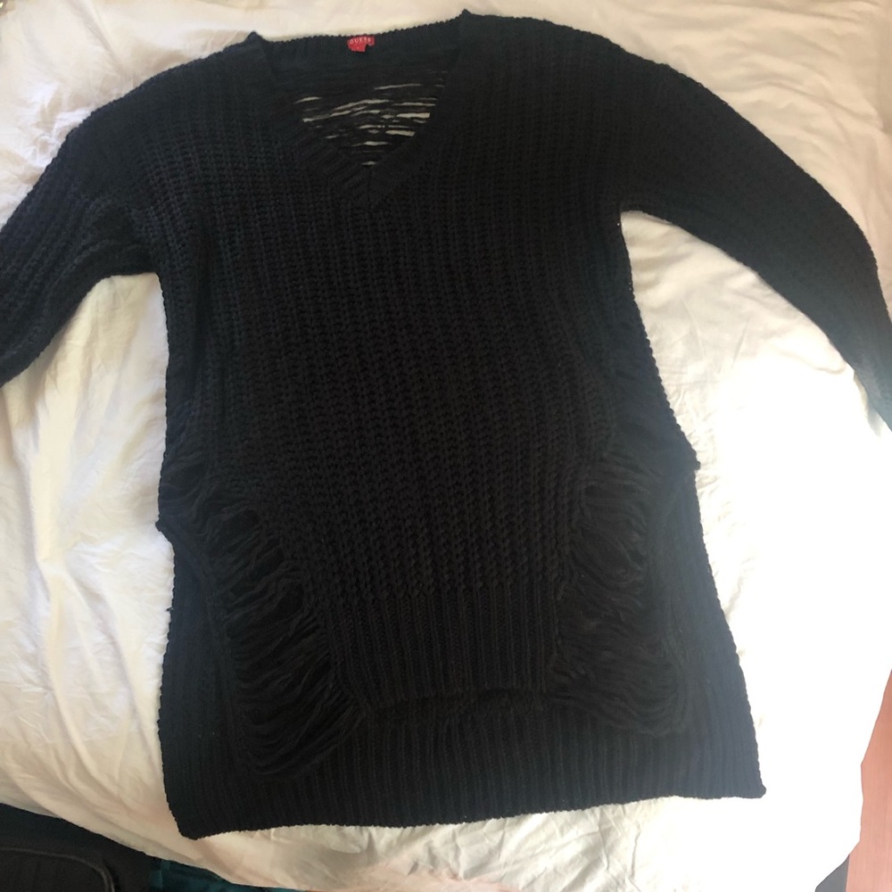 COPY - Distressed chunky slits sweater by Guess